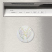 Rainbow Hearts White Angel Art Magnet (In Situ (Geschirrspüler))
