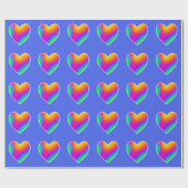 Rainbow Hearts Wrapping Paper Geschenkpapier (Flach)