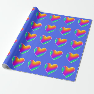 Rainbow Hearts Wrapping Paper Geschenkpapier