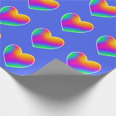 Rainbow Hearts Wrapping Paper Geschenkpapier (Ecke)