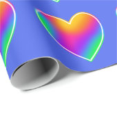 Rainbow Hearts Wrapping Paper Geschenkpapier (Rolleneckpunkt)