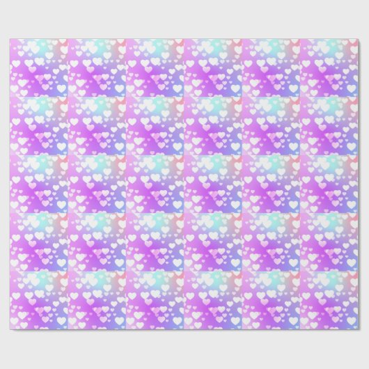 Rainbow Hearts Wrapping Paper Geschenkpapier (Flach)