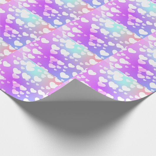 Rainbow Hearts Wrapping Paper Geschenkpapier (Ecke)