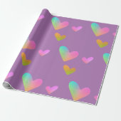 Rainbow Hearts Wrapping Paper Geschenkpapier (Ungerollt)