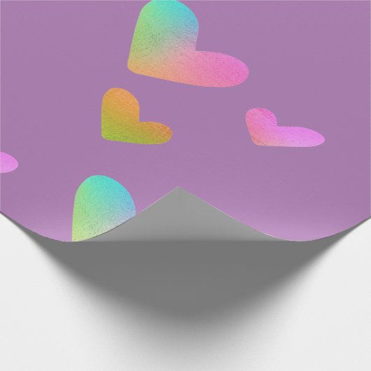 Rainbow Hearts Wrapping Paper Geschenkpapier (Ecke)
