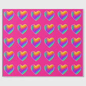 Rainbow Hearts Wrapping Paper Geschenkpapier (Flach)