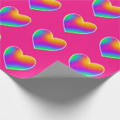 Rainbow Hearts Wrapping Paper Geschenkpapier (Ecke)