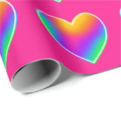 Rainbow Hearts Wrapping Paper Geschenkpapier (Rolleneckpunkt)