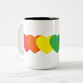 Rainbow Hearts Zweifarbige Tasse
