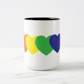 Rainbow Hearts Zweifarbige Tasse (Mittel)