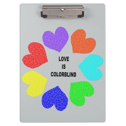 Rainbow-Hearts-Zwischenablage der Liebe Klemmbrett (Vorderseite)