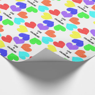 Rainbow-Hearvenpapier für die interrassische Liebe Geschenkpapier