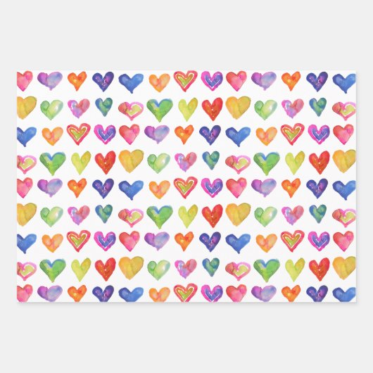 Rainbow-Hearvingpapier Flachblatt-Set 3 Geschenkpapier Set (Vorderseite 3)