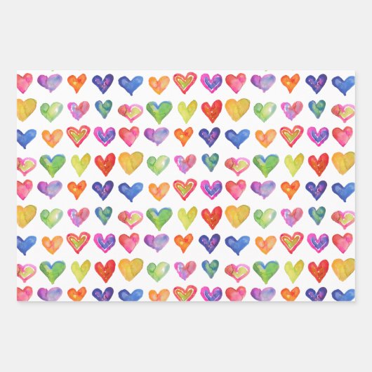 Rainbow-Hearvingpapier Flachblatt-Set 3 Geschenkpapier Set (Vorderseite 2)