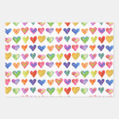 Rainbow-Hearvingpapier Flachblatt-Set 3 Geschenkpapier Set (Vorderseite)