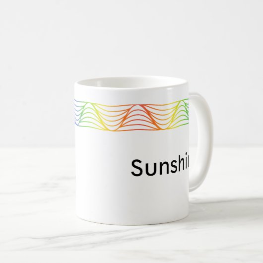 Rainbow Heat Wave Border Personalisierte Mug Kaffeetasse (VorderseiteRechts)