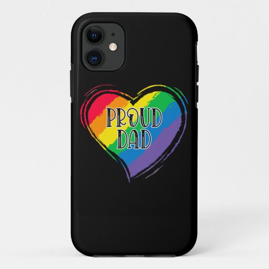 Rainbow Heft Flag Proud Vater LGBT Gay Pride Monat Case-Mate iPhone Hülle (Rückseite)