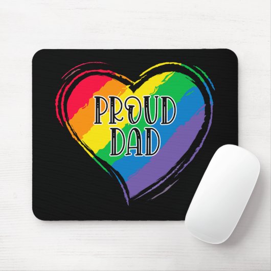 Rainbow Heft Flag Proud Vater LGBT Gay Pride Monat Mousepad (Mit Mouse)