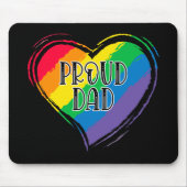 Rainbow Heft Flag Proud Vater LGBT Gay Pride Monat Mousepad (Vorne)
