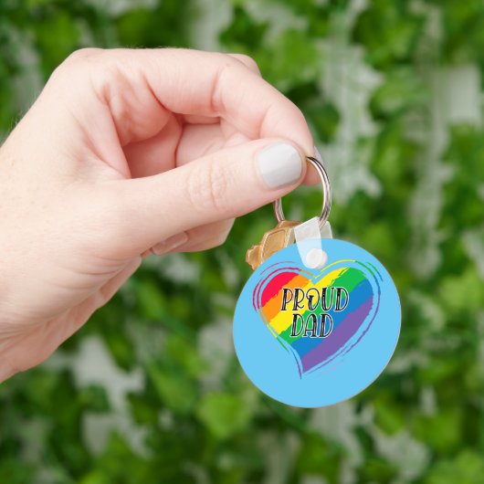 Rainbow Heft Flag Proud Vater LGBT Gay Pride Monat Schlüsselanhänger (Hand)