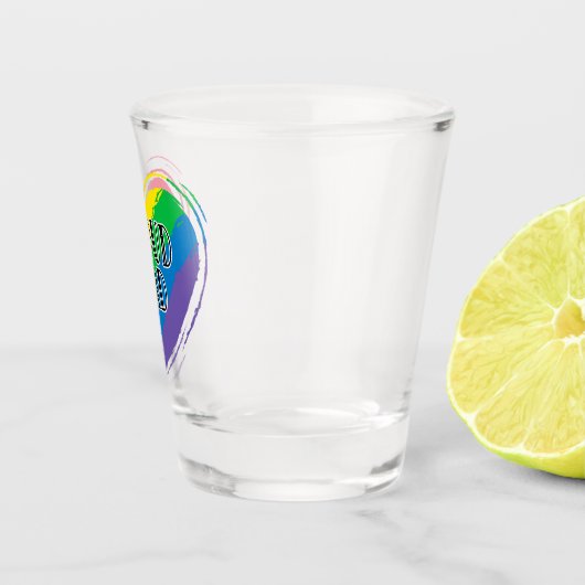 Rainbow Heft Flag Proud Vater LGBT Gay Pride Monat Schnapsglas (Rechts)