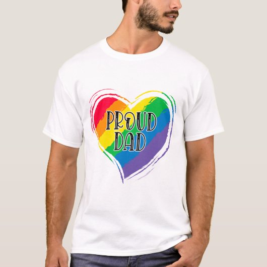 Rainbow Heft Flag Proud Vater LGBT Gay Pride Monat T-Shirt (Vorderseite)