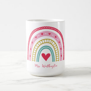 Rainbow Heft Monogram Name Teacher Kaffeetasse