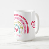 Rainbow Heft Monogram Name Teacher Kaffeetasse (VorderseiteRechts)