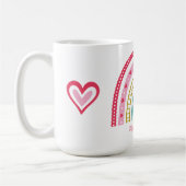 Rainbow Heft Monogram Name Teacher Kaffeetasse (Links)