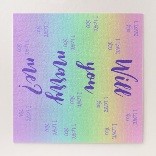 Rainbow Heiraten Sie mir Vorschlag Jigsaw Puzzle (Horizontal)