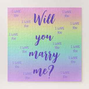 Rainbow Heiraten Sie mir Vorschlag Jigsaw Puzzle