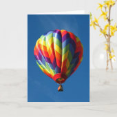 Rainbow-Heißluftballon Karte (Gelbe Blume)