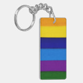 Rainbow hell gestreifter Schlüsselring (Vorderseite links)