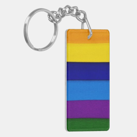 Rainbow hell gestreifter Schlüsselring (Vorderseite links)