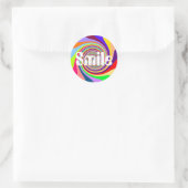 Rainbow hell "Smile" psychedelischer Bonbons wirbe Runder Aufkleber (Tasche)