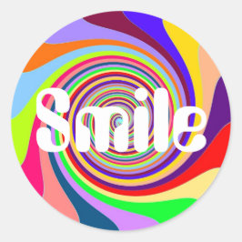 Rainbow hell "Smile" psychedelischer Bonbons wirbe Runder Aufkleber