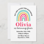 Rainbow Helle Farben Geburtstag Einladung (Vorderseite)