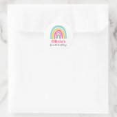 Rainbow Helle Farben Geburtstagsparty Runder Aufkleber (Tasche)