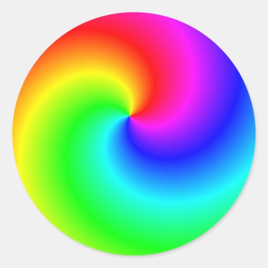 Rainbow-Helle Wirbel Runder Aufkleber (Vorderseite)
