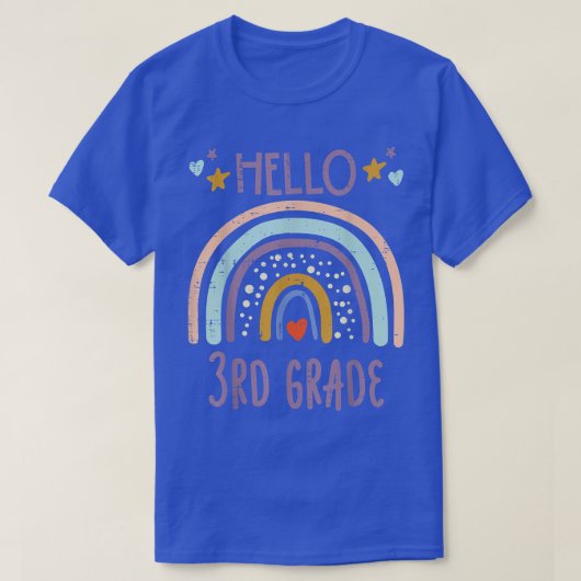 Rainbow Hello 3rd Grade Third First Day School Gir T-Shirt (Design vorne)
