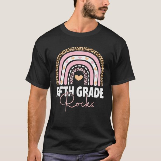 Rainbow Hello Fifth Grade Rocks Team 5th Grade S T-Shirt (Vorderseite)