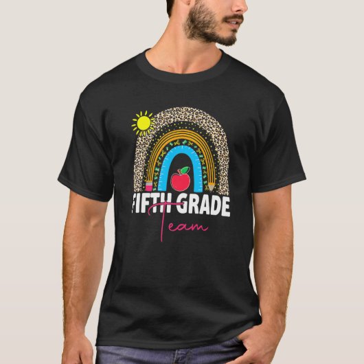 Rainbow Hello Fifth Grade Team Squad Teachers Kind T-Shirt (Vorderseite)