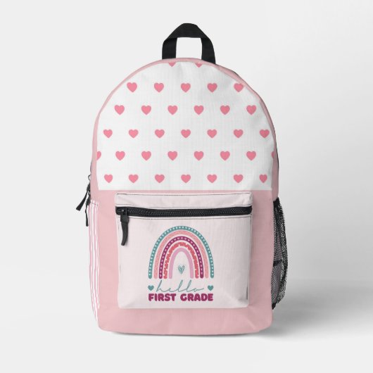 Rainbow Hello First Grade Bedruckter Rucksack (Vorderseite)