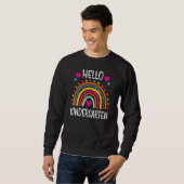 Rainbow Hello Kindergarten Zurück zum Lehrer Sweatshirt (Vorne ganz)