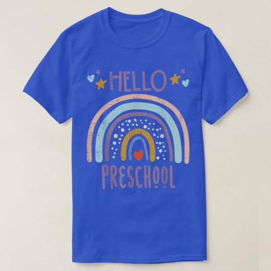 Rainbow Hello Preschool Niedlich First Day School T-Shirt (Design vorne)