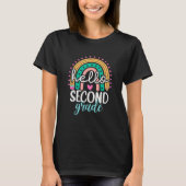 Rainbow Hello Second 2nd Grade Teacher First Day O T-Shirt (Vorderseite)