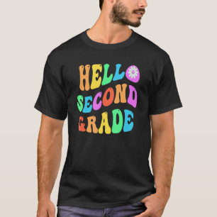 Rainbow Hello Second Grade Retro 2. Gr Little Mis T-Shirt