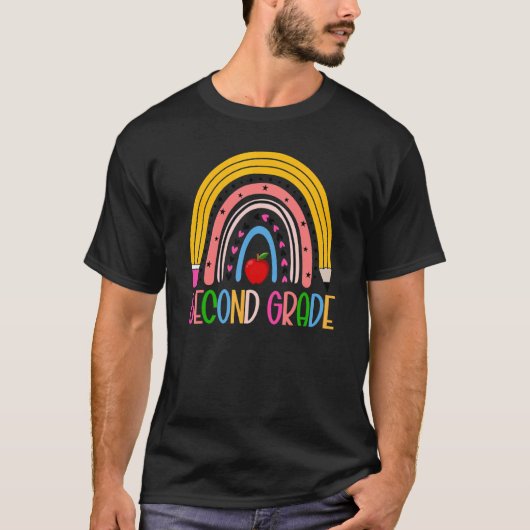 Rainbow Hello Second Grade Teacher First Day O T-Shirt (Vorderseite)