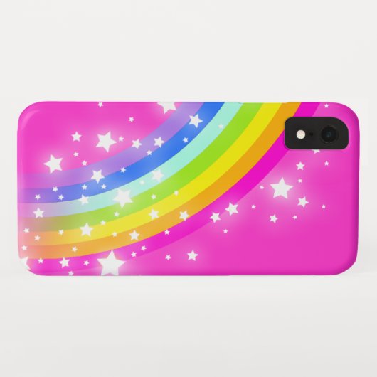 Rainbow Hellrosa Kids iPhone Case (Rückseite (Horizontal))