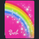 Rainbow-Hellrosa Mädchen mit Namen ipad cover<br><div class="desc">Ideal zum Schutz Ihrer Mädchen ipad. Fügen Sie Ihrem eigenen Mädchennamen zu diesem Ipad-Fall hinzu. Derzeit liest Beth. Sarah Trett entwarf einen originellen,  hellen Regenbogen mit einem hellen rosa Himmelsgrafik.</div>